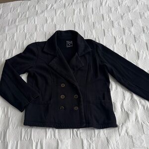Vintage Black Double-Breasted Pea Coat